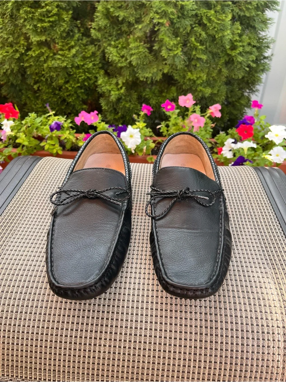Bruno Marc Men’s Black Leather Driving Loafers Size 12